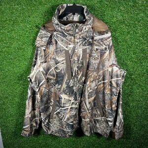 Drake Waterfowl Systems Mens XL Camo Hunting Jacket Realtree Max-5 Hooded Mesh